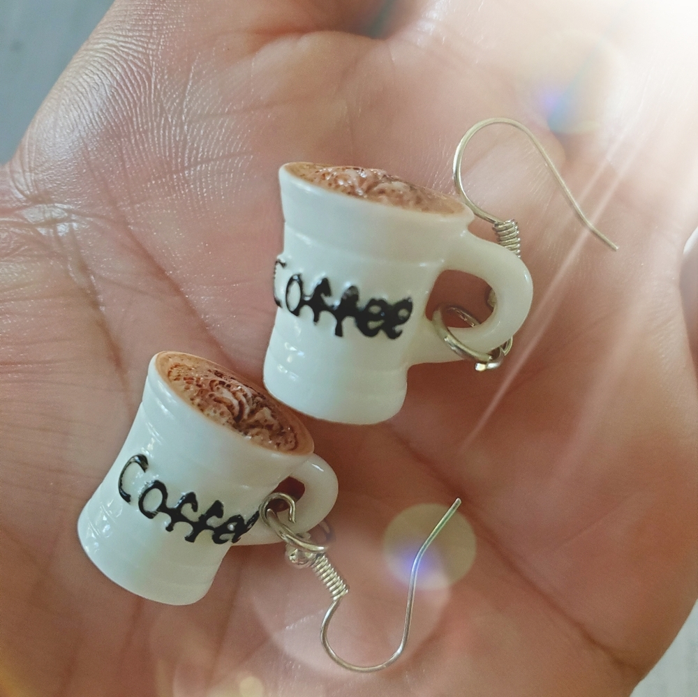 2/$20🌼 Adorable Hot Cocoa Coffee Cup Earrings - Picture 2 of 4